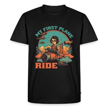 Mon premier voyage en avion 59 - T-shirt Premium bio Homme - noir - Devant - Nico (187cm)