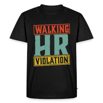 Walking Hr Violation 5 - Men's Premium Organic T-Shirt - black - Front - Nico (187cm)