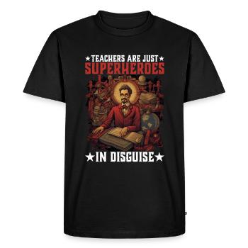 Teachers Are Just Superheroes In Disguise 21 - Men's Premium Organic T-Shirt - black - Front - Nico (187cm)