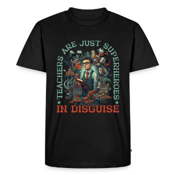 Teachers Are Just Superheroes In Disguise 22 - Men's Premium Organic T-Shirt - black - Front - Nico (187cm)