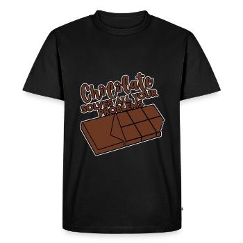 Chocolate Solves All Your Problems 4 - Men's Premium Organic T-Shirt - black - Front - Nico (187cm)