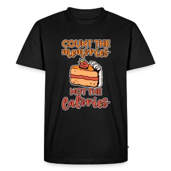 Count The Memories Not The Calories 2 - Men's Premium Organic T-Shirt - black - Front - Nico (187cm)