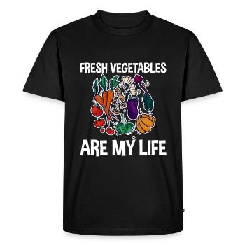 Fresh Vegetables Are My Life 2 - Men's Premium Organic T-Shirt - black - Front - Nico (187cm)