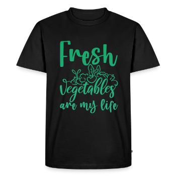 Fresh Vegetables Are My Life 4 - Men's Premium Organic T-Shirt - black - Front - Nico (187cm)