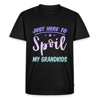 Ici pour gâter mes petits-enfants 4 - T-shirt Premium bio Homme - noir - Devant - Nico (187cm)