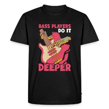 Les bassistes le font plus profondément 4 - T-shirt Premium bio Homme - noir - Devant - Nico (187cm)