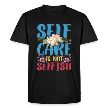Prendre soin de soi n’est pas égoïste 4 - T-shirt Premium bio Homme - noir - Devant - Nico (187cm)