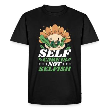 Prendre soin de soi n’est pas égoïste 6 - T-shirt Premium bio Homme - noir - Devant - Nico (187cm)