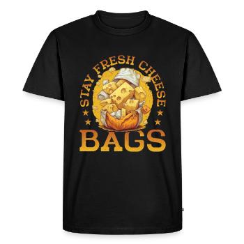 Stay Fresh Cheese Bags 50 - Men's Premium Organic T-Shirt - black - Front - Nico (187cm)