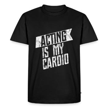 Jouer la comédie, c’est mon cardio 3 - T-shirt Premium bio Homme - noir - Devant - Nico (187cm)