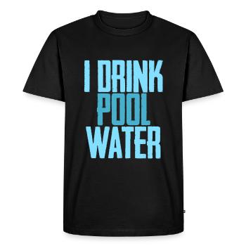 Je bois de l’eau de piscine 3 - T-shirt Premium bio Homme - noir - Devant - Nico (187cm)
