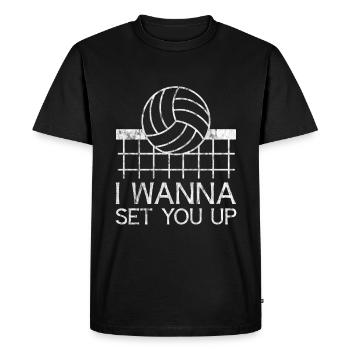 Je veux te mettre en place 3 - T-shirt Premium bio Homme - noir - Devant - Nico (187cm)