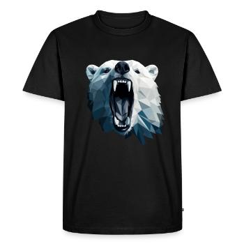 Ours polaire de style géométrique - T-shirt Premium bio Homme - noir - Devant - Nico (187cm)