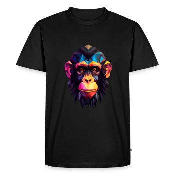 Chimpanzé de style géométrique - T-shirt Premium bio Homme - noir - Devant - Nico (187cm)