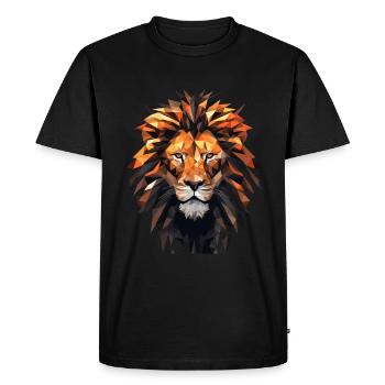 Animation géométrique de lion - T-shirt Premium bio Homme - noir - Devant - Nico (187cm)