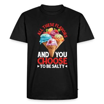 Toutes ces saveurs et vous choisissez d’être salé 17 - T-shirt Premium bio Homme - noir - Devant - Nico (187cm)
