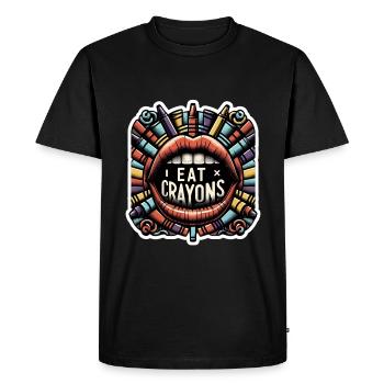 I Eat Crayons 7 - Men's Premium Organic T-Shirt - black - Front - Nico (187cm)
