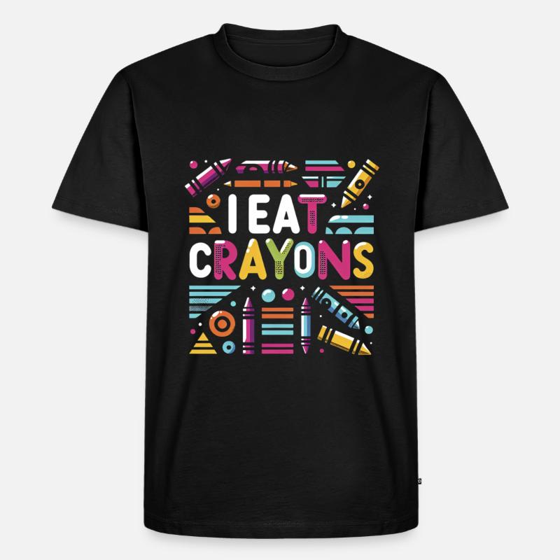 I Eat Crayons 9 - Männer Premium Bio T-Shirt - Schwarz
