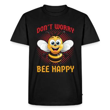 Don't Worry Bee Happy 52 - Men's Premium Organic T-Shirt - black - Front - Nico (187cm)