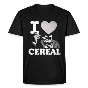 J’adore les céréales 6 - T-shirt Premium bio Homme - noir - Devant - Nico (187cm)