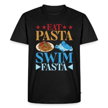 Eat Pasta Swim Fasta 25 - Men's Premium Organic T-Shirt - black - Front - Nico (187cm)