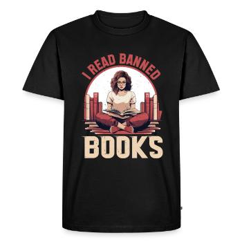 J’ai lu des livres interdits 81 - T-shirt Premium bio Homme - noir - Devant - Nico (187cm)