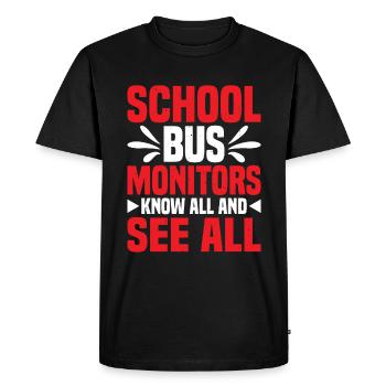 Moniteurs d’autobus scolaires, tout savoir et tout voir 12 - T-shirt Premium bio Homme - noir - Devant - Nico (187cm)