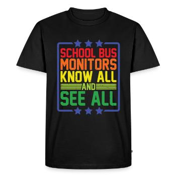 Moniteurs d’autobus scolaires, tout savoir et tout voir 11 - T-shirt Premium bio Homme - noir - Devant - Nico (187cm)