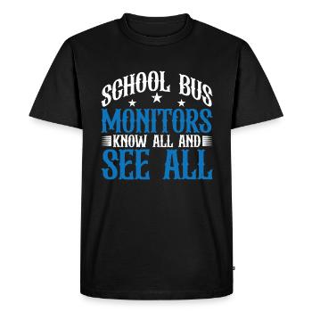 Moniteurs d’autobus scolaires, tout savoir et tout voir 13 - T-shirt Premium bio Homme - noir - Devant - Nico (187cm)