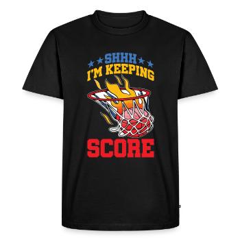 Chut, je garde le score 20 - T-shirt Premium bio Homme - noir - Devant - Nico (187cm)