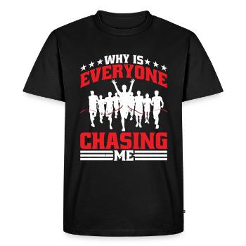 Pourquoi tout le monde me poursuit-il 6 - T-shirt Premium bio Homme - noir - Devant - Nico (187cm)