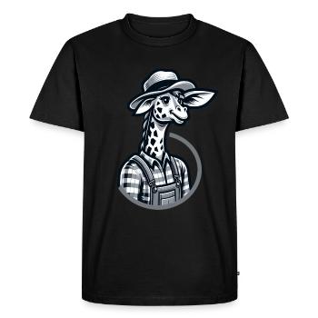 Fermier de girafe mignon - T-shirt Premium bio Homme - noir - Devant - Nico (187cm)