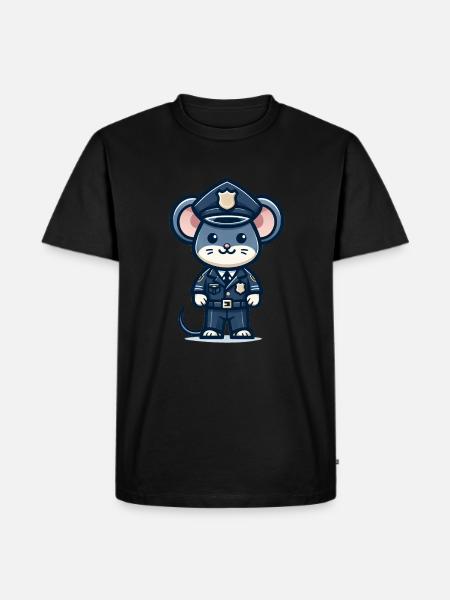 Cute Mouse Police Officer - Men's Premium Organic T-Shirt - black