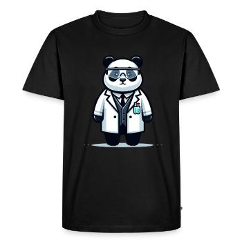 Scientifique panda mignon - T-shirt Premium bio Homme - noir - Devant - Nico (187cm)