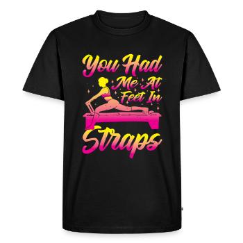 Tu m’as eu aux pieds dans les sangles 41 - T-shirt Premium bio Homme - noir - Devant - Nico (187cm)