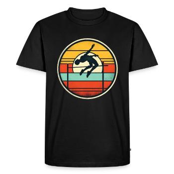 Saut en hauteur - T-shirt Premium bio Homme - noir - Devant - Nico (187cm)