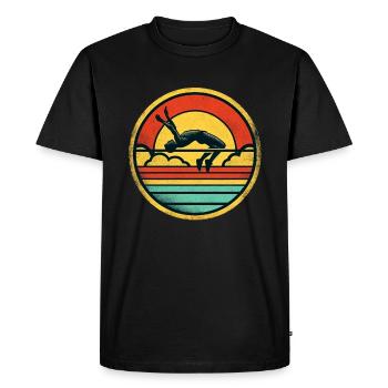 Saut en hauteur 2 - T-shirt Premium bio Homme - noir - Devant - Nico (187cm)