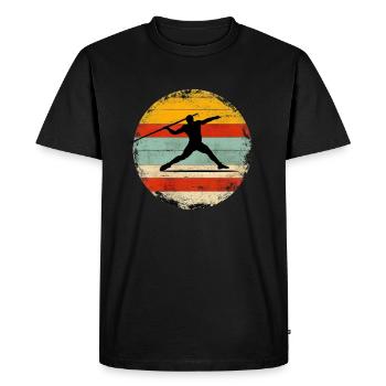 Javelin Throw 6 - Men's Premium Organic T-Shirt - black - Front - Nico (187cm)