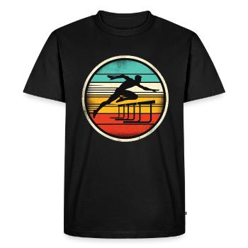 Hurdle Sprinter - Men's Premium Organic T-Shirt - black - Front - Nico (187cm)