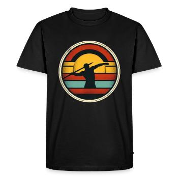 Javelin Throw 4 - Men's Premium Organic T-Shirt - black - Front - Nico (187cm)