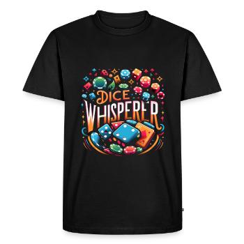 Chuchoteur de dés 11 - T-shirt Premium bio Homme - noir - Devant - Nico (187cm)