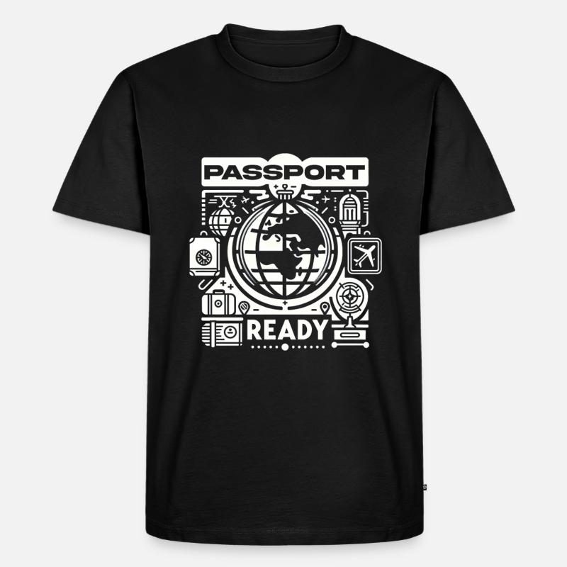 Passport Ready 9 - Männer Premium Bio T-Shirt - Schwarz
