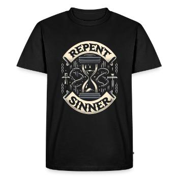 Repentez-vous, pécheur 16 - T-shirt Premium bio Homme - noir - Devant - Nico (187cm)