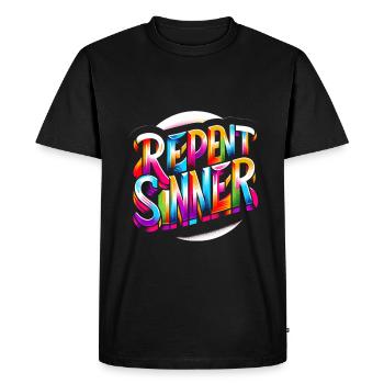 Repentez-vous pécheur 17 - T-shirt Premium bio Homme - noir - Devant - Nico (187cm)