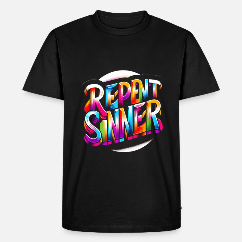 Repent Sinner 17 - Männer Premium Bio T-Shirt - Schwarz