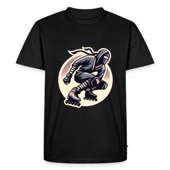 Patins à roues alignées Ninja 9 - T-shirt Premium bio Homme - noir - Devant - Nico (187cm)