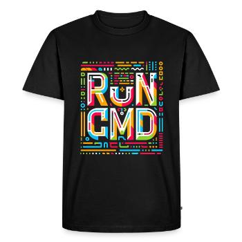 Run Cmd 33 - Men's Premium Organic T-Shirt - black - Front - Nico (187cm)