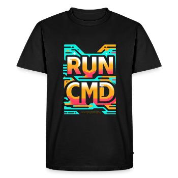 Run Cmd 34 - Men's Premium Organic T-Shirt - black - Front - Nico (187cm)