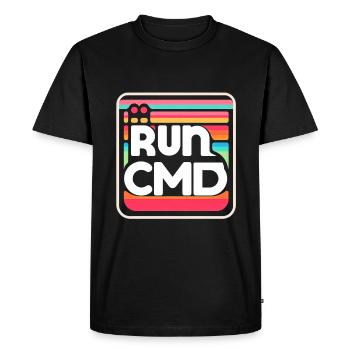 Exécuter Cmd 35 - T-shirt Premium bio Homme - noir - Devant - Nico (187cm)