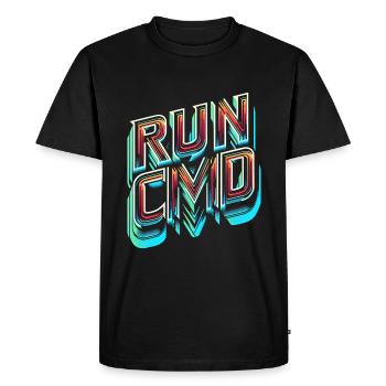 Exécuter Cmd 39 - T-shirt Premium bio Homme - noir - Devant - Nico (187cm)
